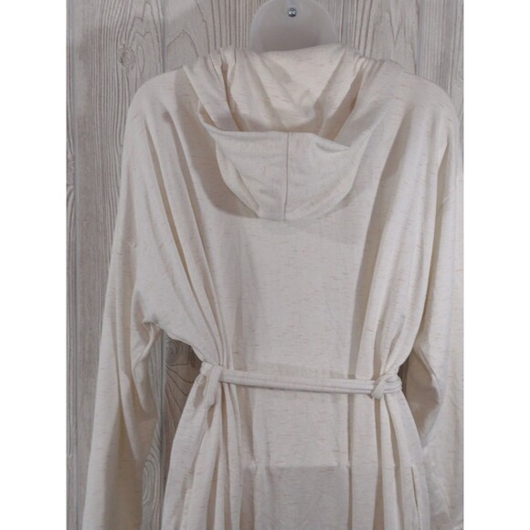 Simple Pleasures Robe Soft Comfory 1x/2x Knee Legth Robe Cream Tan Hooded - Picture 9 of 14